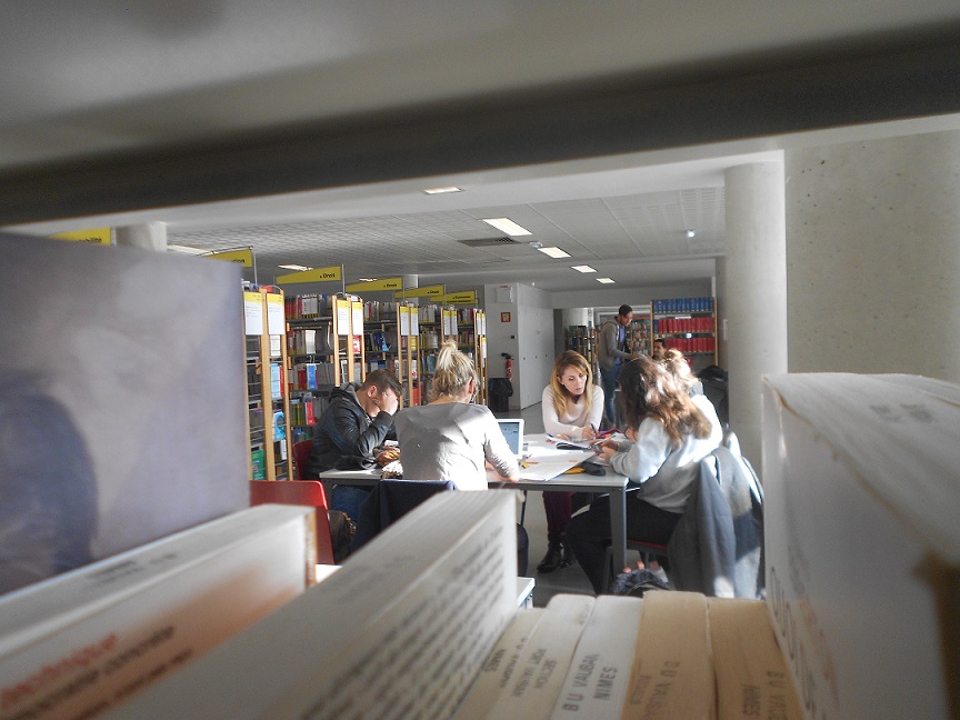 Photos d'étudiants en train de travailler à la BU